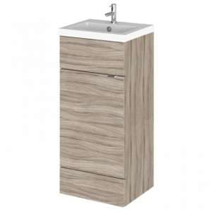 Fuji 40cm Vanity Unit With Polymarble Basin In Driftwood