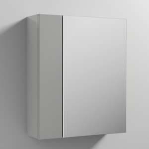 Fuji 60cm Bathroom Mirrored Cabinet In Gloss Grey Mist - UK