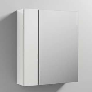 Fuji 60cm Bathroom Mirrored Cabinet In Gloss White - UK
