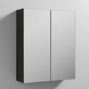 Fuji 60cm Mirrored Cabinet In Hacienda Black With 2 Doors - UK