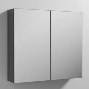 Fuji 80cm Mirrored Cabinet In Gloss Grey With 2 Doors - UK