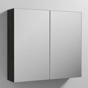 Fuji 80cm Mirrored Cabinet In Hacienda Black With 2 Doors - UK