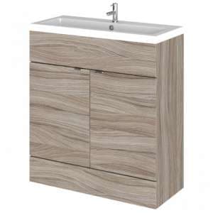 Fuji 80cm Vanity Unit With Polymarble Basin In Driftwood