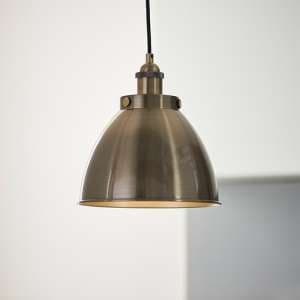Furth Small Ceiling Pendant Light In Antique Brass - UK