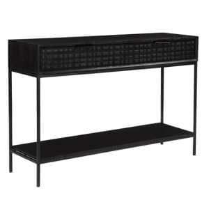 Fusion Mango Wood Console Table With 2 Drawers In Black - UK