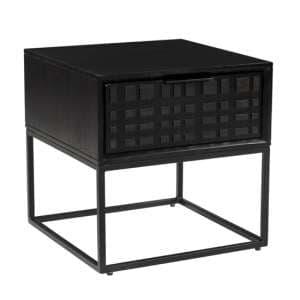 Fusion Mango Wood End Table With 1 Drawer In Black - UK