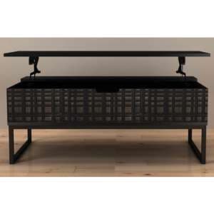 Fusion Mango Wood Up-Lift Coffee Table In Black