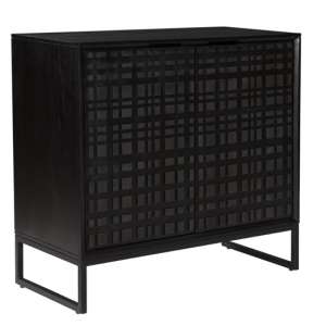 Fusion Small Mango Wood Sideboard With 2 Doors In Black - UK