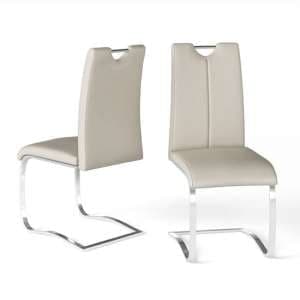 Gerrans Cream Faux Leather Dining Chair In A Pair