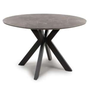 Gabri Sintered Stone Dining Table Large Round In Brown