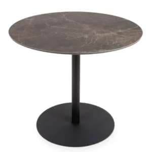 Gabri Sintered Stone Dining Table Round In Brown