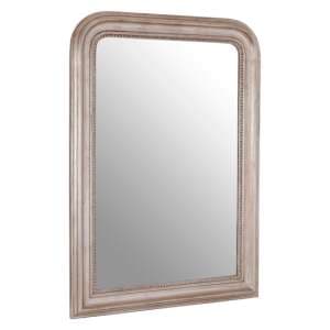 Gaita Rectangular Wall Bedroom Mirror In Matte Silver Frame