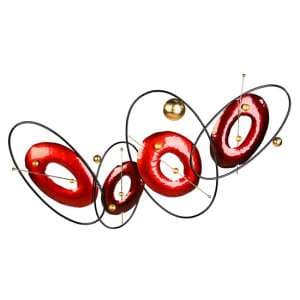 Gallery Metal Wall Art In Red And Black - UK