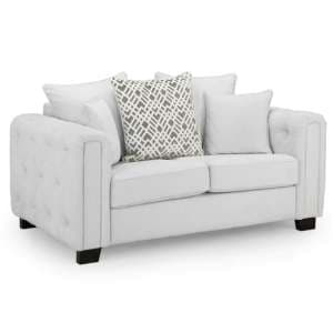 Grazed Fabric 2 Seater Sofa In Light Grey - UK