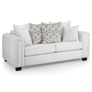 Grazed Fabric 3 Seater Sofa In Light Grey - UK