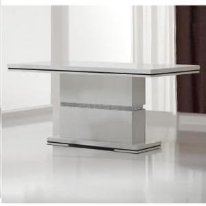 Garde Dining Table In White Gloss And Diamante Design