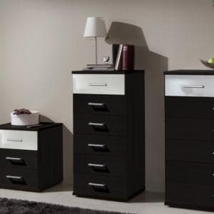 Gastineau 6 Drawers Tall Chest In Wenge And White - UK