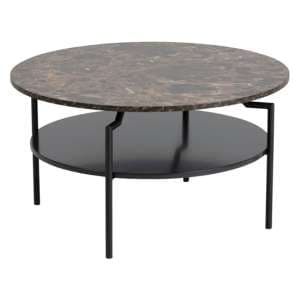 Gatineau Melamine Coffee Table Round In Brown And Black - UK