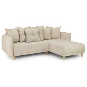 Gela Corner Fabric Sofa Bed In Beige - UK