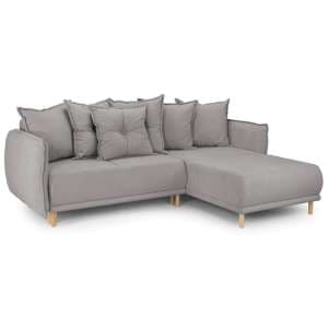 Gela Corner Fabric Sofa Bed In Grey - UK