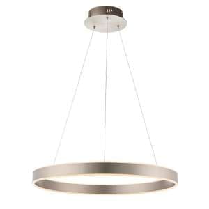 Gen LED Ring Pendant Light In Matt Nickel With Frosted Diffuser - UK
