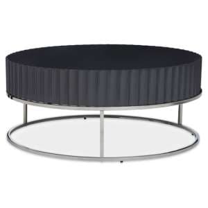 Genera High Gloss Coffee Table With Silver Steel Frame In Grey