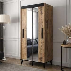 Genoa I Mirrored Wardrobe 2 Sliding Doors 100cm In Chestnut - UK