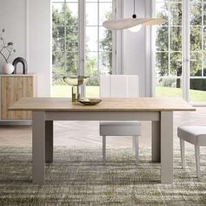 Genoa Extending Wooden Dining Table In Cashmere And Cadiz Oak - UK