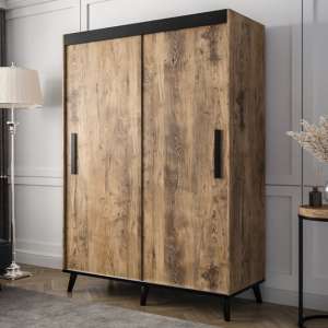 Genoa Wooden Wardrobe 2 Sliding Doors 150cm In Chestnut - UK