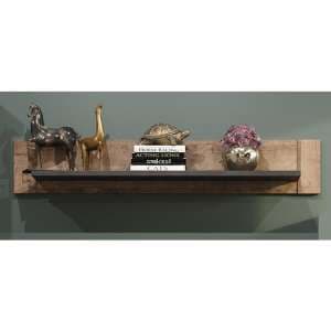 Gerald Wooden Wall Shelf In Matera And Brown Oak