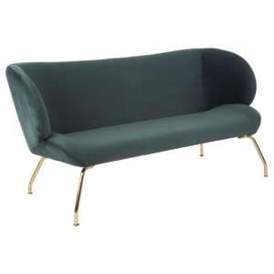 Giausar Upholstered Fabric 2 Seater Sofa In Dark Green