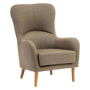 Giausar Upholstered Fabric Armchair In Mink