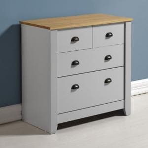 Ladkro Chest Of Drawers In Grey And Oak With 4 Drawers - UK