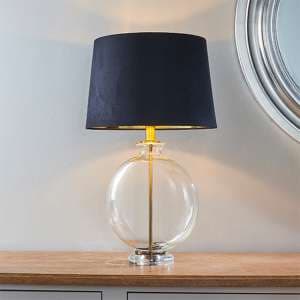Gideon Black Faux Cylinder Table Lamp In Antique Brass - UK