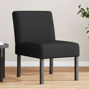 Gilbert Fabric Bedroom Chair In Black With Wooden Legs - UK