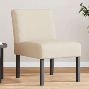 Gilbert Fabric Bedroom Chair In Cream With Wooden Legs - UK