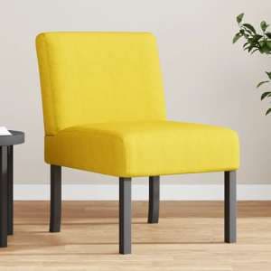 Gilbert Fabric Bedroom Chair In Yellow With Wooden Legs - UK