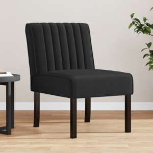 Gilbert Velvet Bedroom Chair In Black With Wooden Legs - UK