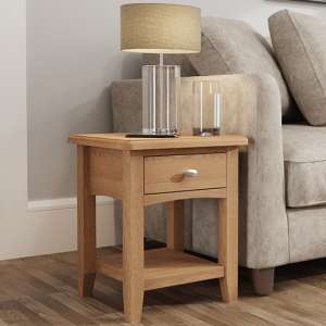 Gilford Wooden 1 Drawer Lamp Table In Light Oak - UK