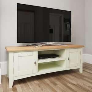 Gilford Wooden 2 Doors 1 Shelf TV Stand In White - UK