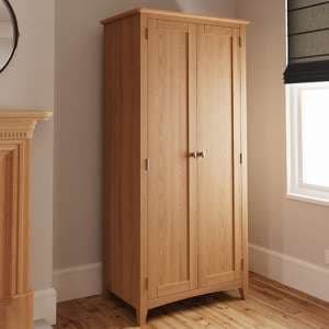 Gilford Wooden 2 Doors Wardrobe In Light Oak - UK