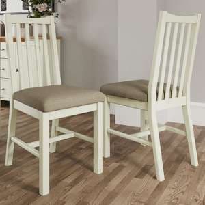 Gilford White Wooden Dining Chairs In Pair