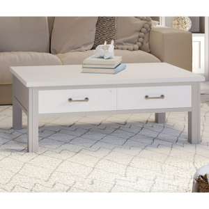Gilford Wooden Coffee Table With 4 Drawers In Grey - UK