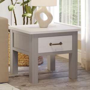 Gilford Wooden Lamp Table With 1 Drawer In Grey - UK