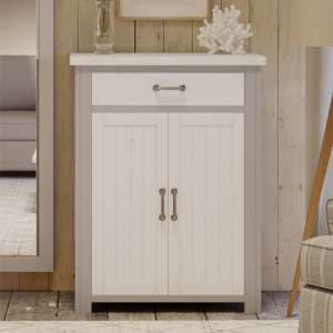 Gilford Wooden Shoe Storage Cabinet With Drawer In Grey - UK