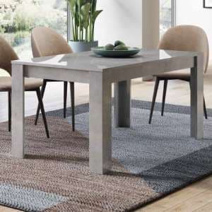 Gilon High Gloss Dining Table 160cm In Grey Marble Effect