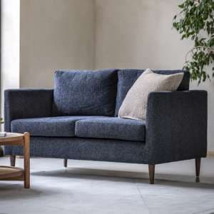 Girona Fabric 2 Seater Sofa In Charcoal With Wooden Legs - UK