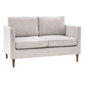 Girona Fabric 2 Seater Sofa In Natural With Wooden Legs - UK