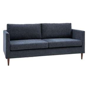 Girona Fabric 3 Seater Sofa In Charcoal With Wooden Legs - UK