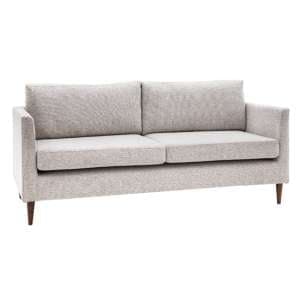 Girona Fabric 3 Seater Sofa In Natural With Wooden Legs - UK